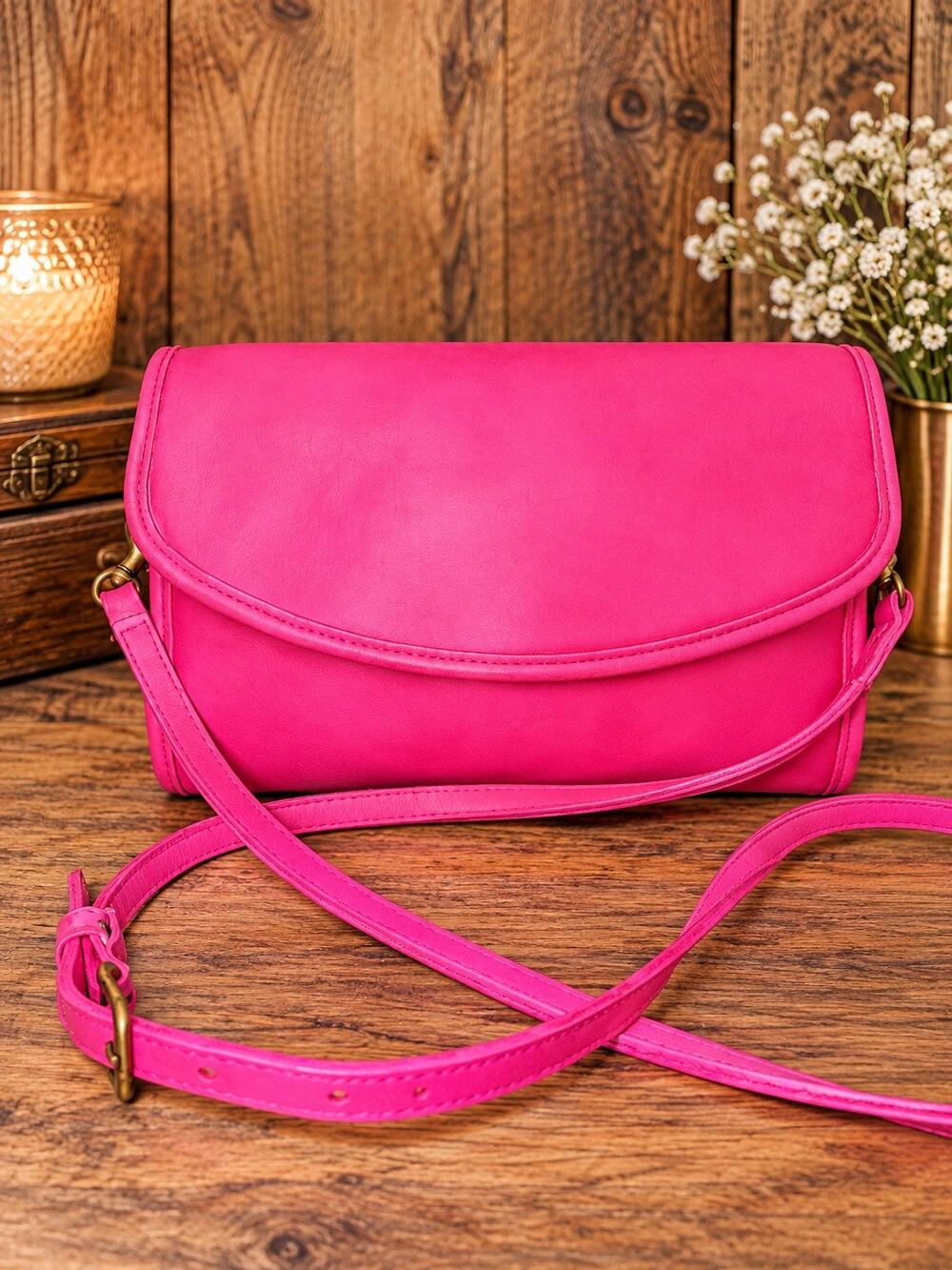 Vintage Coach Sterling Clutch Bubblegum Hot Pink Upcrafted